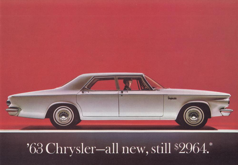 1963 Chrysler Newport 4 Door Sedan Original NOS Sales Brochure Post Card