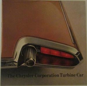 1963 Chrysler Turbine Car Color Original Sales Brochure NOS