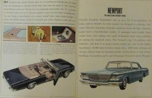 1964 Chrysler New Yorker 300 Newport Convertible Wagon Original Sales Brochure