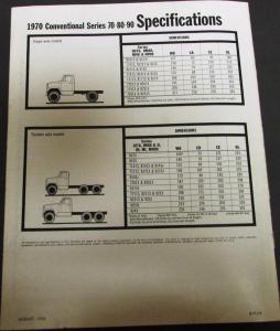 1970 Chevrolet Conventional Cab 70 80 90 Heavy Duty Truck Sales Brochure Orig