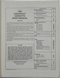 Original 1981 Chevrolet Corvette Shop Service Repair Manual L81