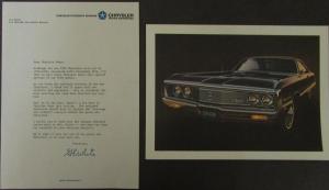 1969 Chrysler Color Plates with Envelope and Letter New Yorker Newport 300 Wagon