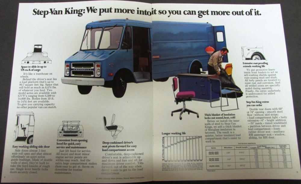 Original 1971 Chevrolet Truck Dealer Brochure StepVan Forward Control Chassis