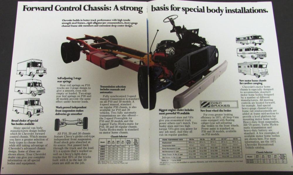 Original 1971 Chevrolet Truck Dealer Brochure StepVan Forward Control Chassis