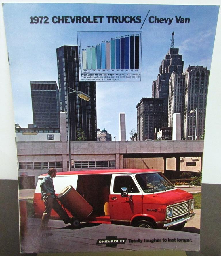1972 Chevrolet Chevy Van Truck Dealer Sales Brochure Original