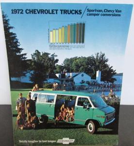 1972 Chevrolet Sportvan Chevy Van Camper Truck Dealer Sales Brochure Original