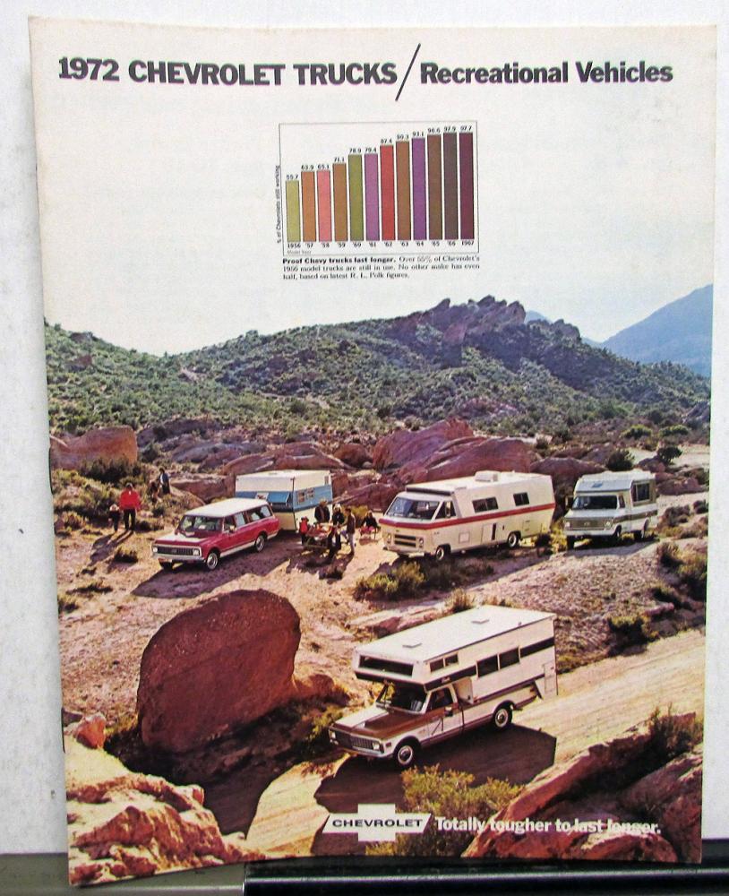 1972 Chevrolet Camper RV Motor Home Truck Dealer Sales Brochure Original