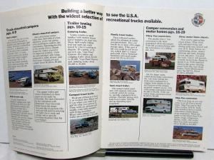 1972 Chevrolet Camper RV Motor Home Truck Dealer Sales Brochure Original