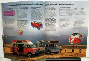 1972 Chevrolet Camper RV Motor Home Truck Dealer Sales Brochure Original