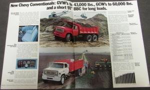 1973 Chevrolet Conventional Series 50 60 65 Tilt Truck Sales Brochure Original