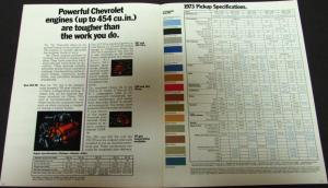 1973 Chevrolet Pickup Fleetside Stepside Crew Cab Truck Dealer Brochure Original