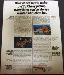1973 Chevrolet Pickup Fleetside Stepside Crew Cab Truck Dealer Brochure Original