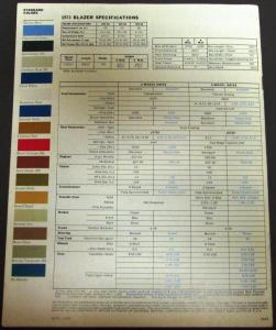1973 Chevrolet Blazer 2 & 4 Wheel Drive Truck Sales Brochure Original