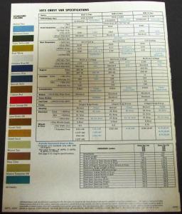 1973 Chevrolet Chevy Van Truck Dealer Sales Brochure Original