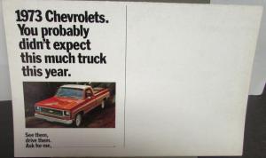 1973 Chevrolet Pickup Blazer El Camino Truck Sales Folder Mailer Original