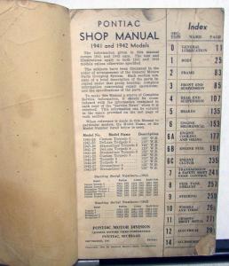 1941 & 1942 Models Pontiac Shop Manual Custom Deluxe Streamliner Torpedo 6 & 8