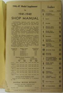 Pontiac 1946 - 1947 Model Supplement 1941 - 1942 Shop Manual Streamliner Torpedo