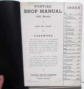 Pontiac 1937 Models Six & Eight Dealer Service Shop Repair Manual Original