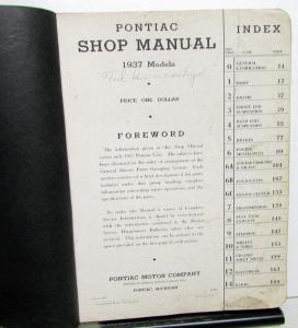 Pontiac 1937 Models Six & Eight Dealer Service Shop Repair Manual Original