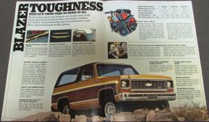 1974 Chevrolet Blazer 2 & 4 Wheel Drive Truck Dealer Sales Brochure Original