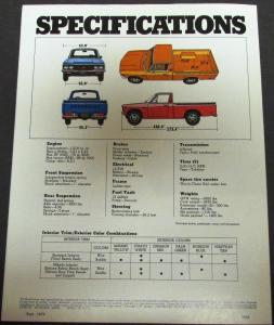 1974 Chevrolet Luv Pickup Truck Dealer Color Sales Folder Original