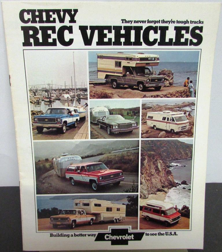 1974 Chevy Rec Vehicle Camper Motorhome Truck Dealer Sales Brochure