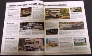 1974 Chevy Rec Vehicle Camper Motorhome Truck Dealer Sales Brochure
