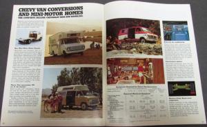 1974 Chevy Rec Vehicle Camper Motorhome Truck Dealer Sales Brochure