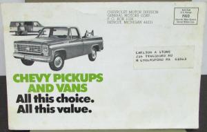 1975 Chevrolet Pickup Van Hi-Cube Truck Dealer Sales Folder Mailer Original