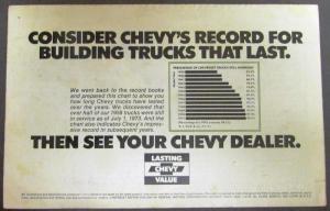 1975 Chevrolet Pickup Van Hi-Cube Truck Dealer Sales Folder Mailer Original