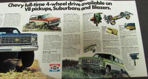 1975 Chevrolet Chevy 4 Wheel Drive Truck Dealer Sales Folder Original