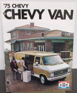 1975 Chevrolet Chevy Van Truck Dealer Color Sales Brochure Original