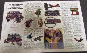 1975 Chevrolet Chevy Sportvan Truck Dealer Color Sales Brochure Original