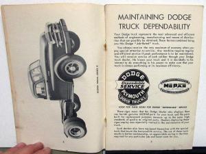 1951 1952 Dodge Truck Owners Manual Series B3R B3RA Original