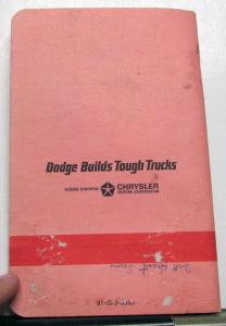 1967 Dodge Truck Owners Manual Models 400 thru 700 Used Original
