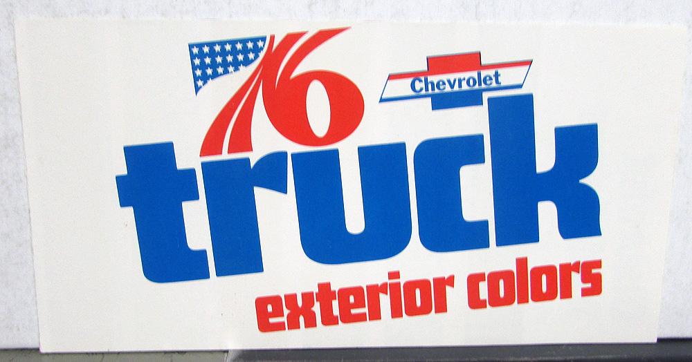 1976 Chevrolet Blazer Pickup Truck Colors Paint Chips Folder Original