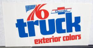 1976 Chevrolet Blazer Pickup Truck Colors Paint Chips Folder Original