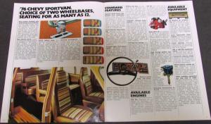 1976 Chevy Sportvan & Chevrolet Van Truck Dealer Color Sales Folder Original