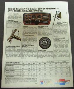 1976 Chevrolet Chevy 4-Wheel Drive Pickup Blazer Truck Dealer Folder Original