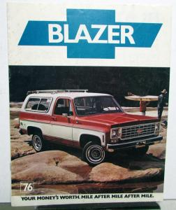 1976 Chevy Blazer Chevrolet Truck Dealer Sales Brochure Original