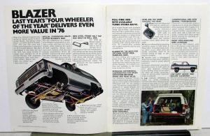 1976 Chevy Blazer Chevrolet Truck Dealer Sales Brochure Original