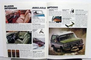 1976 Chevy Blazer Chevrolet Truck Dealer Sales Brochure Original