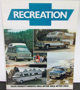 1976 Chevrolet Chevy Pickup Blazer Suburban Van Camper Motor Home Folder