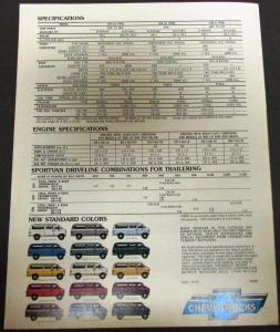 1977 Chevy Sportvan Van G10 20 30 Series Color Sales Folder Original