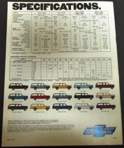 1977 Chevy Suburban Color Sales Brochure Original
