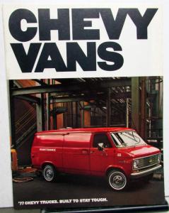 1977 Chevy Vans Color Sales Brochure Original Chevrolet GM Trucks Dealer