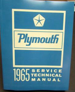 1965 Plymouth Shop Service Manual Valiant Barracuda Belvedere Satellite Fury