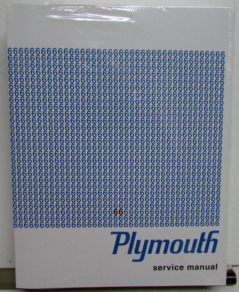 1966 Plymouth Shop Service Manual Hemi Belvedere Satellite Barracuda Sport Fury