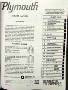 1966 Plymouth Shop Service Manual Hemi Belvedere Satellite Barracuda Sport Fury