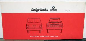 1968 Dodge Truck 100 - 300 Owners Manual Instructions Original